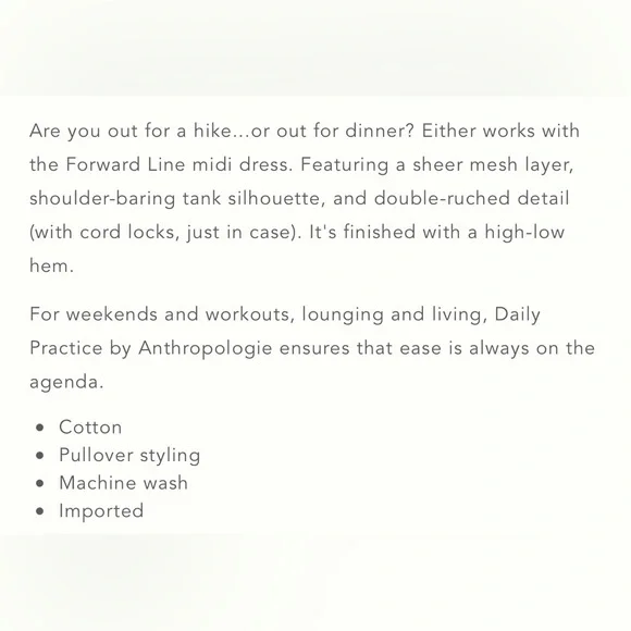 NWOT Anthropologie Forward Line Midi Dress - Picture 5 of 7